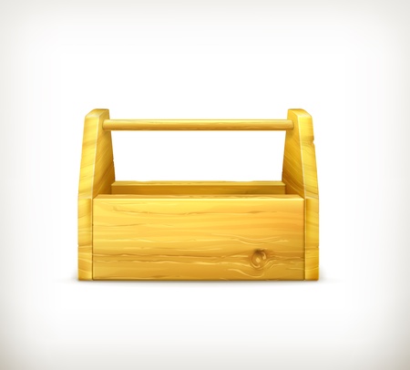 Empty wooden toolboxのイラスト素材