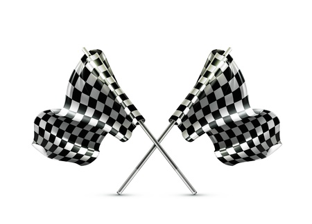 Two crossed checkered flagsのイラスト素材