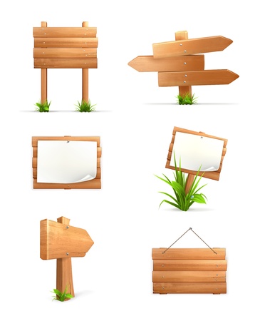 Wooden signs setのイラスト素材