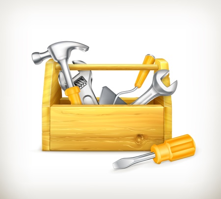 Wooden toolboxのイラスト素材