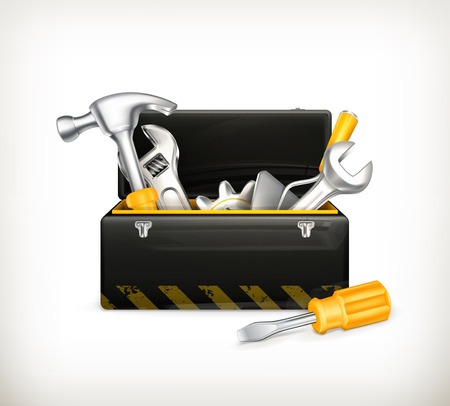 Black toolboxのイラスト素材