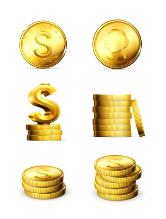 Gold Coins, setのイラスト素材