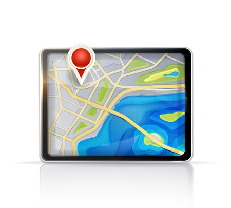 GPS mapのイラスト素材