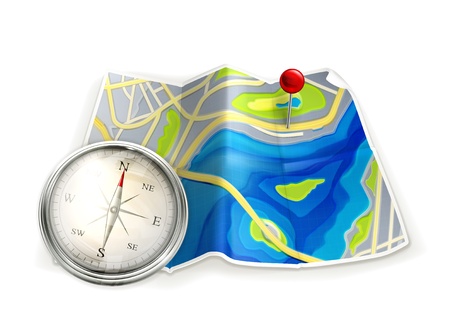 Map and compassのイラスト素材