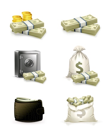 Paper money, setのイラスト素材