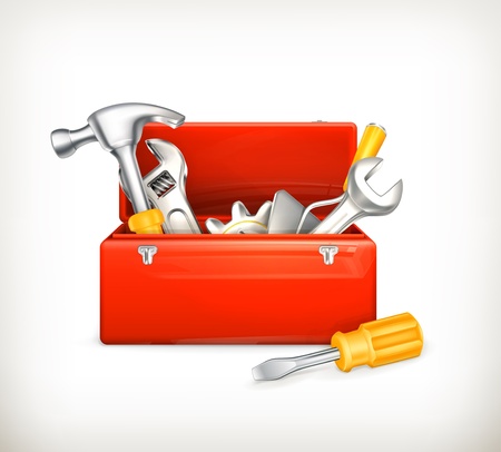 Red toolboxのイラスト素材