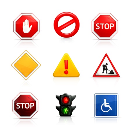 Set of road signsのイラスト素材