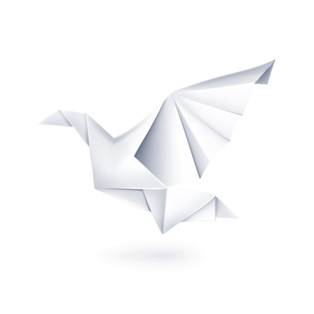 Paper dove, origamiのイラスト素材