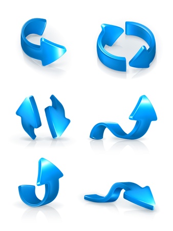 Blue arrows setのイラスト素材