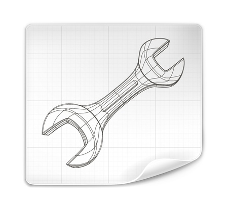 Wrench drawingのイラスト素材