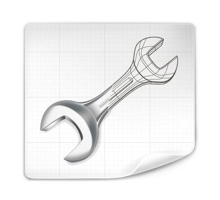 Wrench drawingのイラスト素材