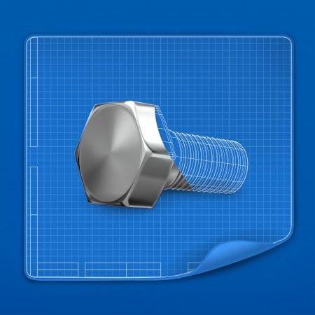 Bolt drawing blueprintのイラスト素材
