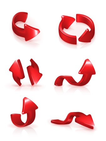 Red arrows setのイラスト素材
