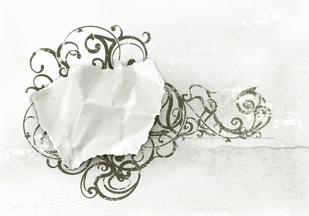 Vintage Frame, paper on wallのイラスト素材