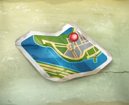 Map, old-style iconのイラスト素材