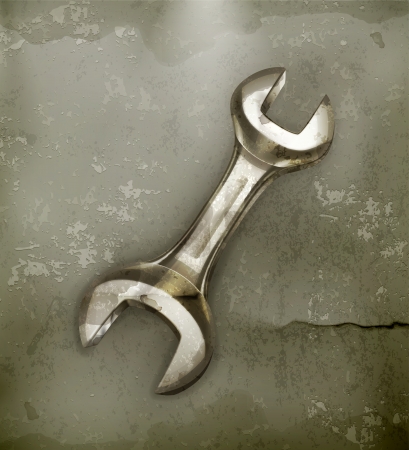 Wrench, old-style iconのイラスト素材