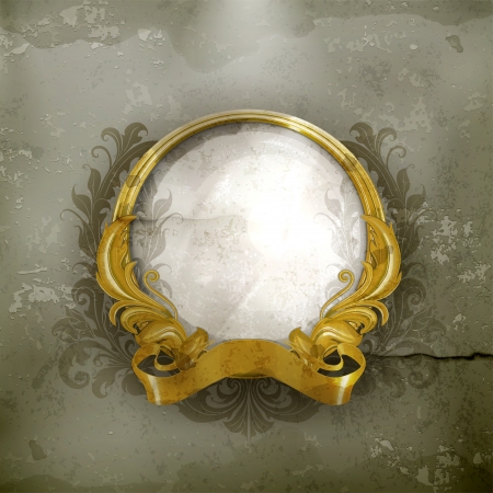 Gold Luxury Frame, old-styleのイラスト素材