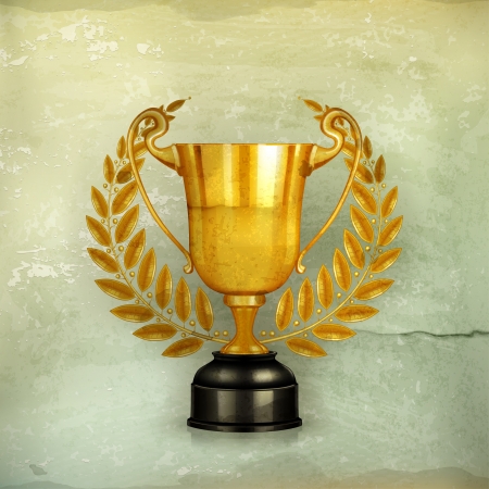 Golden trophy, old-styleのイラスト素材