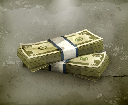 Stack of Dollars, old-styleのイラスト素材