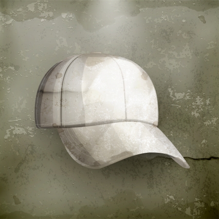 White baseball cap, old-styleのイラスト素材