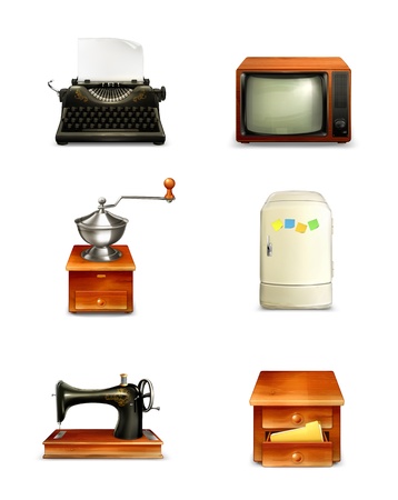 Retro icon setのイラスト素材