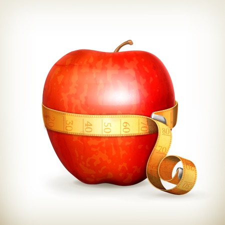Tape measurement and appleのイラスト素材
