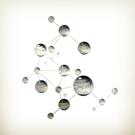 Molecule on white, old-styleのイラスト素材