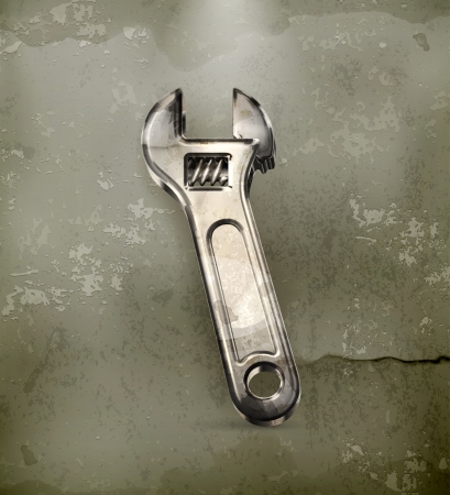 Adjustable wrench, old-styleのイラスト素材