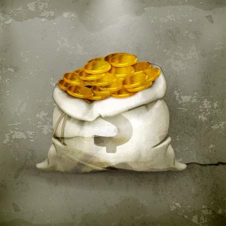 Bag of money, old-styleのイラスト素材