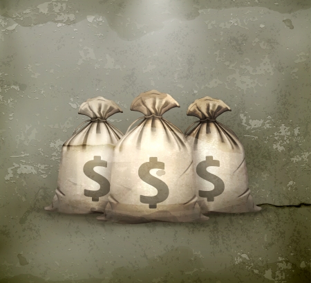 Three bags of money, old-styleのイラスト素材