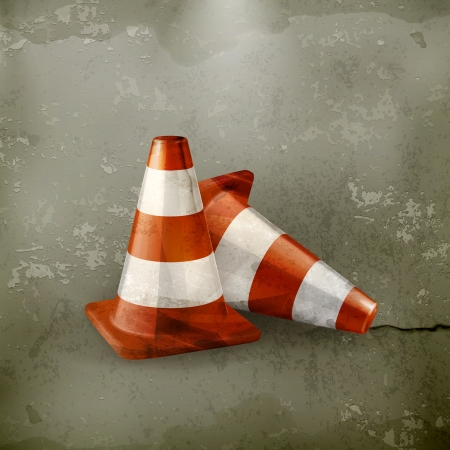 Traffic cone, icon old-styleのイラスト素材