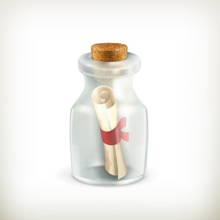 Message in a bottle, iconのイラスト素材