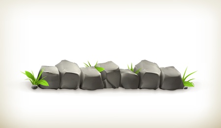 Stones and grassのイラスト素材