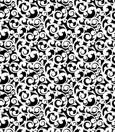 Black seamless pattern, silhouetteのイラスト素材