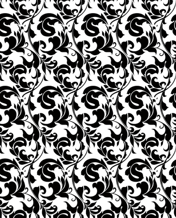 Black seamless pattern, silhouetteのイラスト素材