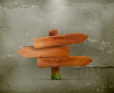 Wooden sign, old-styleのイラスト素材