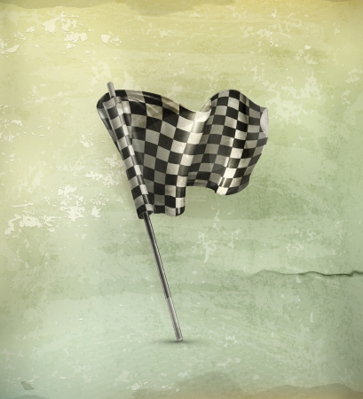 Checkered flag old-styleのイラスト素材