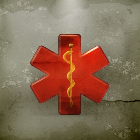 Rod of Asclepius emblem, old-styleのイラスト素材
