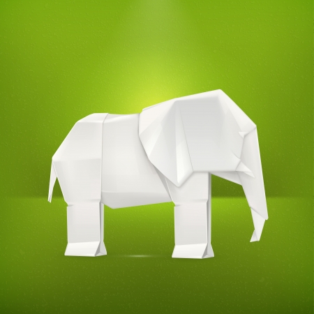 Origami elephantのイラスト素材