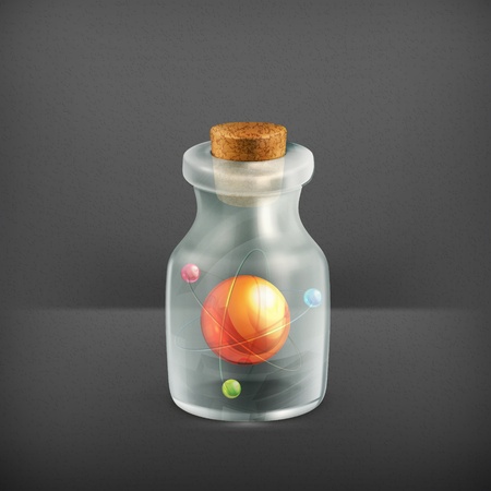 Atom in a bottle, iconのイラスト素材