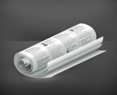 Rolled Newspaperのイラスト素材