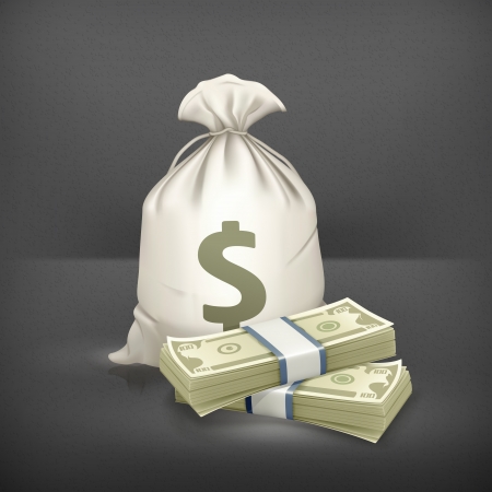 Sack and moneyのイラスト素材