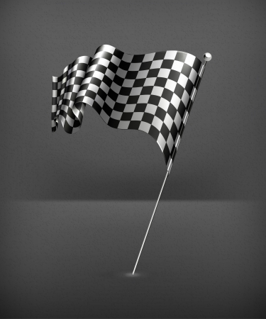 Waving flag checkeredのイラスト素材