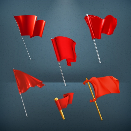 Red flags, icon setのイラスト素材