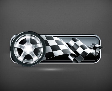 Racing banner with car wheelのイラスト素材