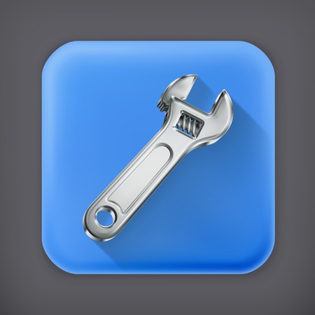 Adjustable wrench, long shadow vector iconのイラスト素材