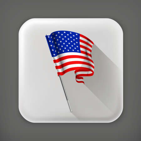American flag, long shadow vector iconのイラスト素材