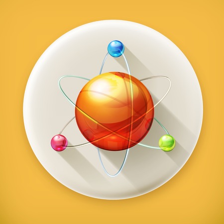 Atom, long shadow vector iconのイラスト素材