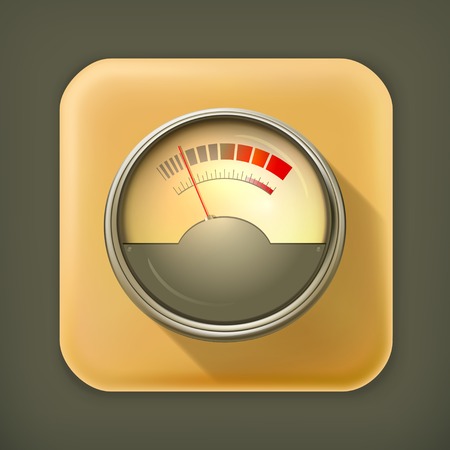 Audio Gauge, long shadow vector iconのイラスト素材