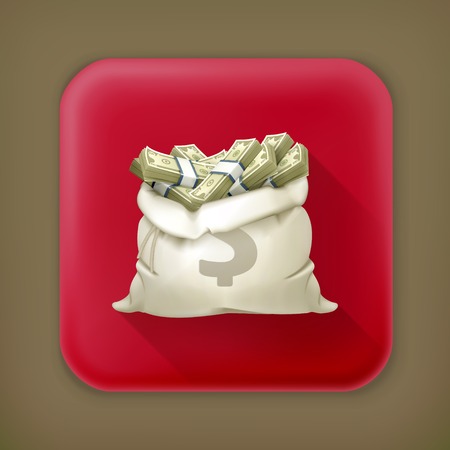 Moneybag, long shadow vector iconのイラスト素材